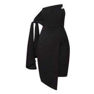 Black Asymmetrical Dress From Pretty Little Thing